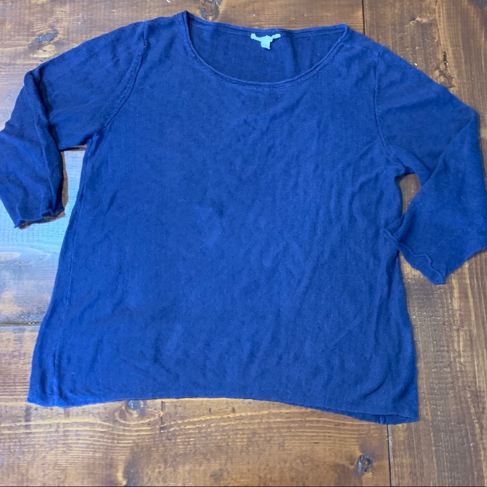 Eileen Fisher Organic Linen Top blue